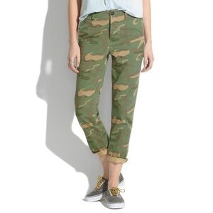 Madewell | Camouflage Cotton Crop Ankle Straight Leg Trouser